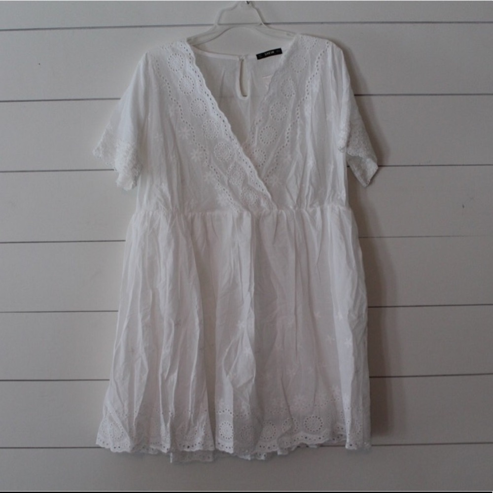 White eyelit dress